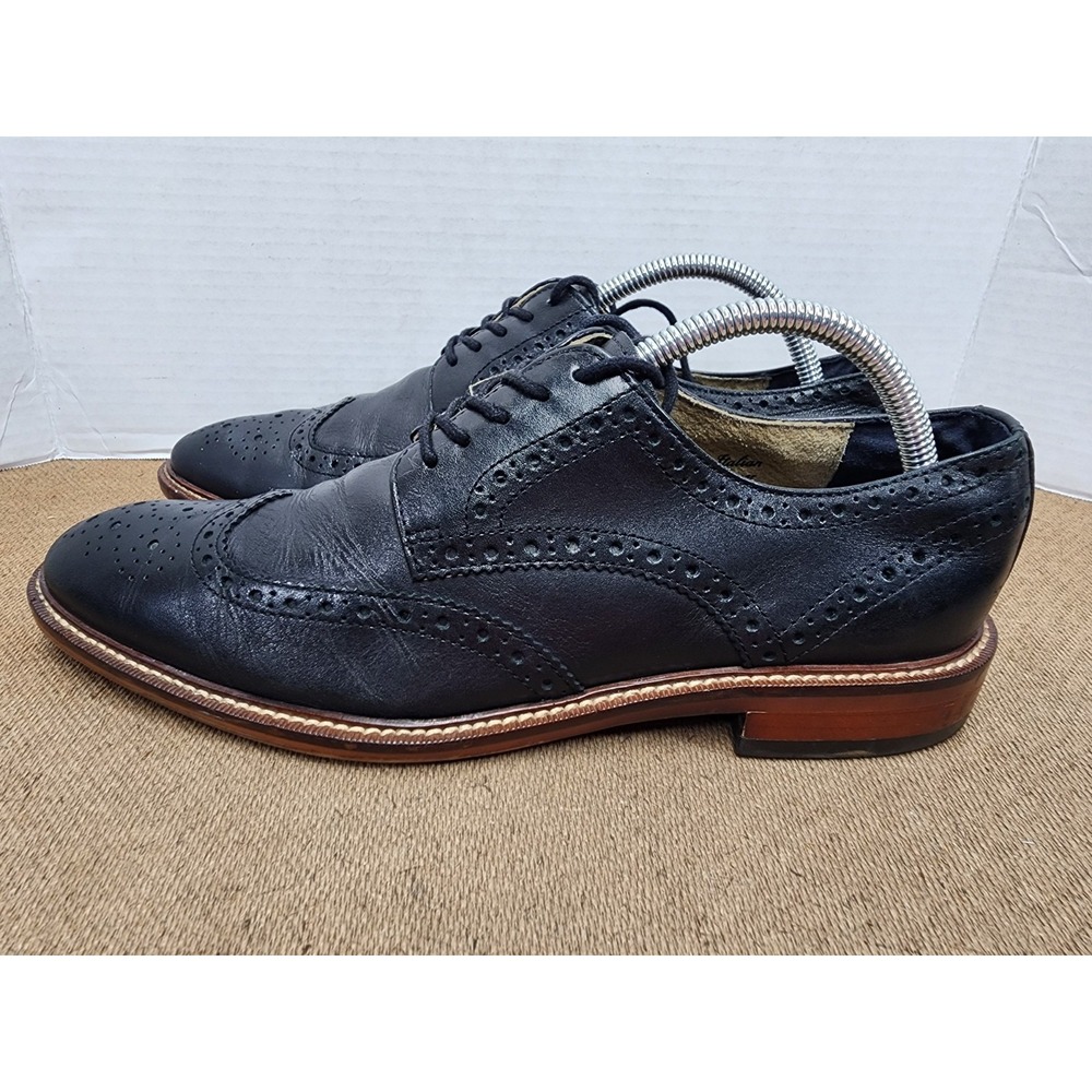 Banana Republic Oxford Black Leather Wingtip Brogue Lace Up Shoes Size 8.5